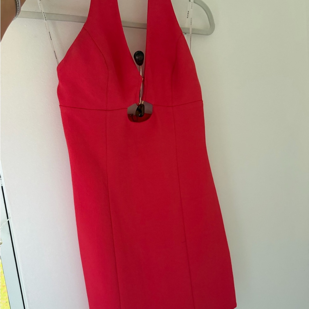 KOOKAI OYSTER TRIM MINI DRESS RED
